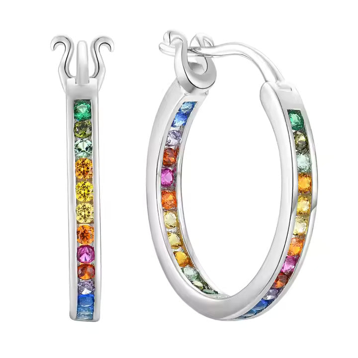 Bejeweled "Shimmer" Hoop Earrings