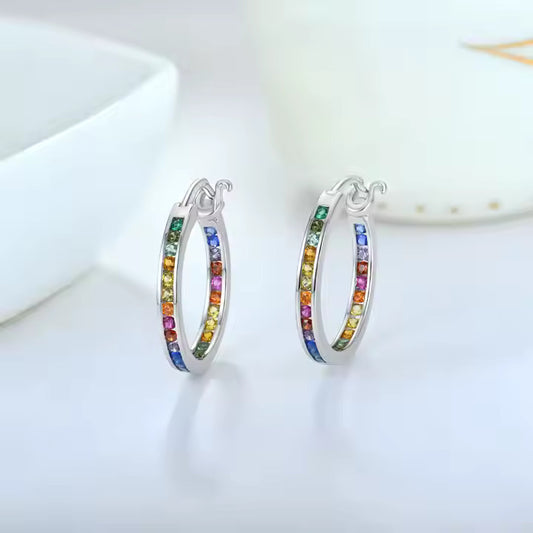 Bejeweled "Shimmer" Hoop Earrings