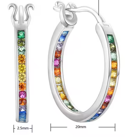 Bejeweled "Shimmer" Hoop Earrings